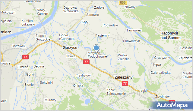 mapa Motycze Szlacheckie, Motycze Szlacheckie na mapie Targeo